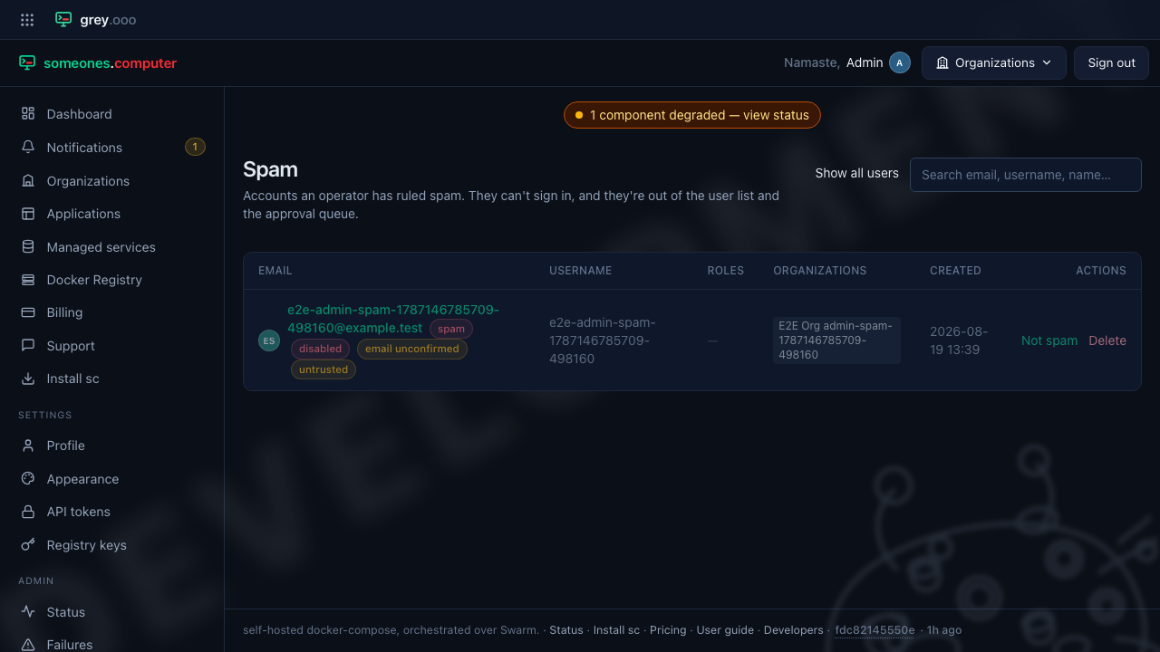 The spam filter, and the way back